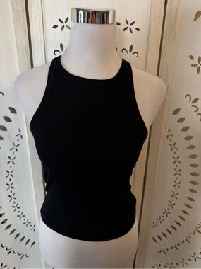 Forever 21 Black Ribbed High Neck Tank Top
